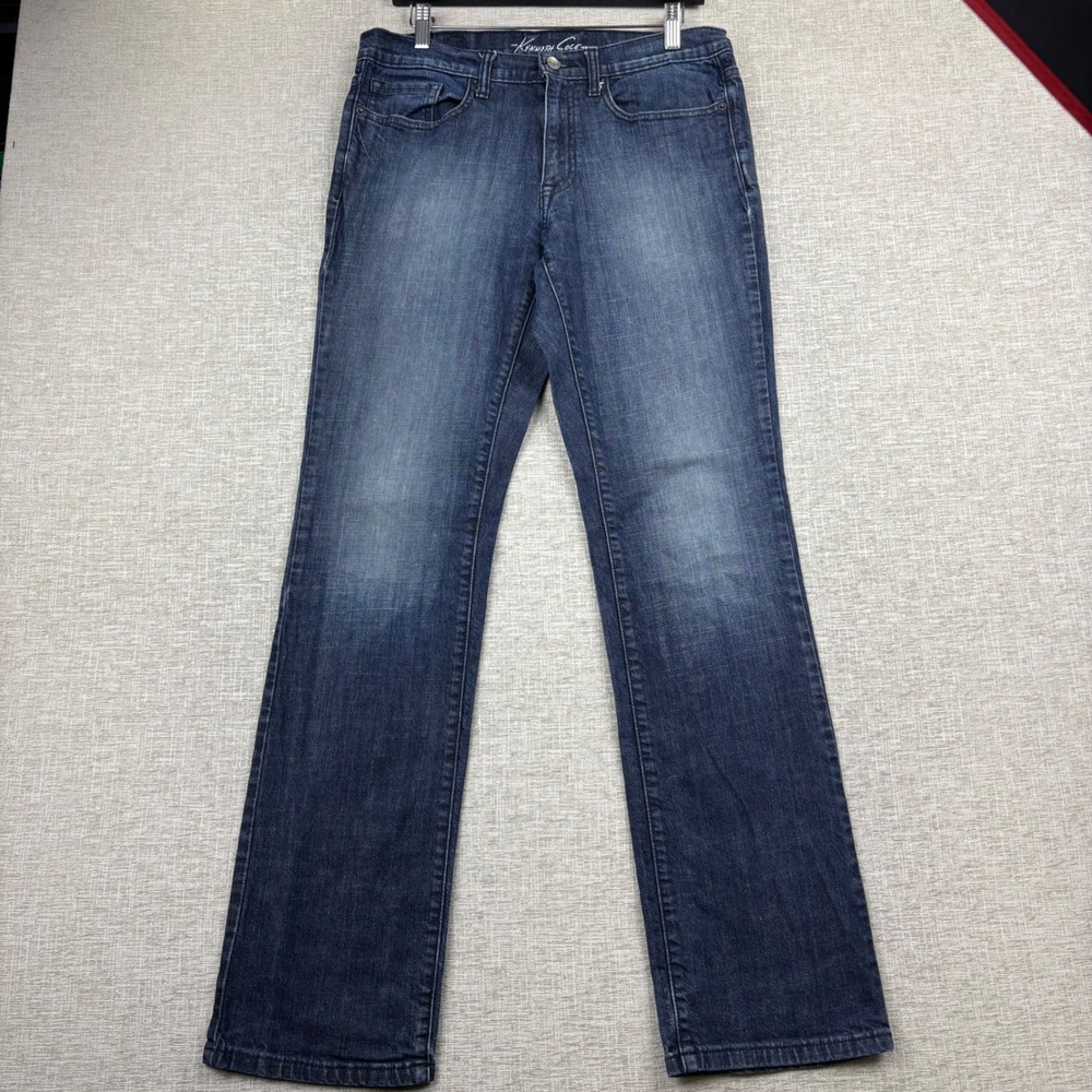 Kenneth Cole New York Mens Straight Leg Jeans bootcut Medium Wash Blue 32x34